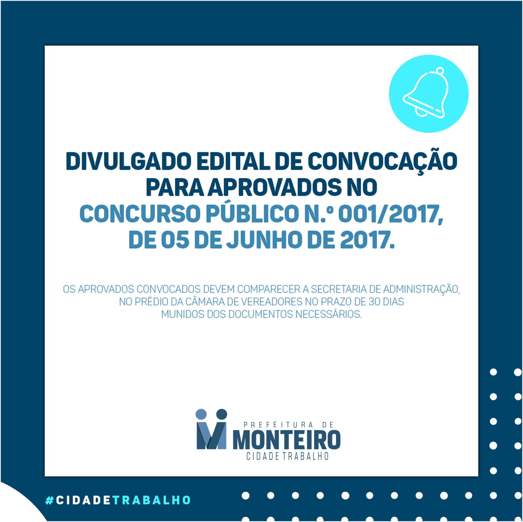 Cidade Trabalho: Prefeitura de Monteiro convoca mais de 50 aprovados no Concurso 001/20217
