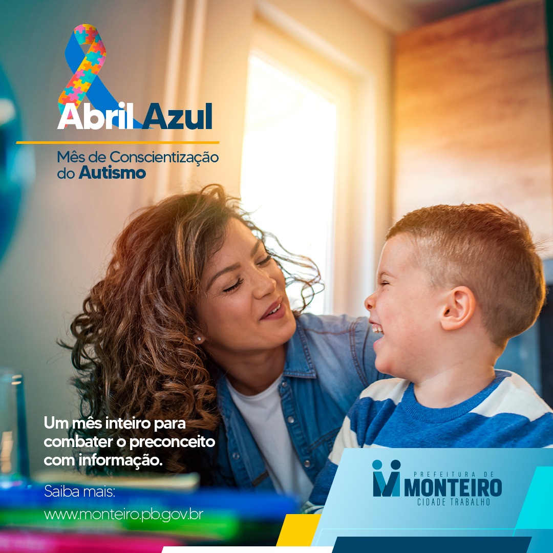 Abril Azul: Secretaria de Saúde de Monteiro alerta sobre a importância da conscientização sobre o Autismo