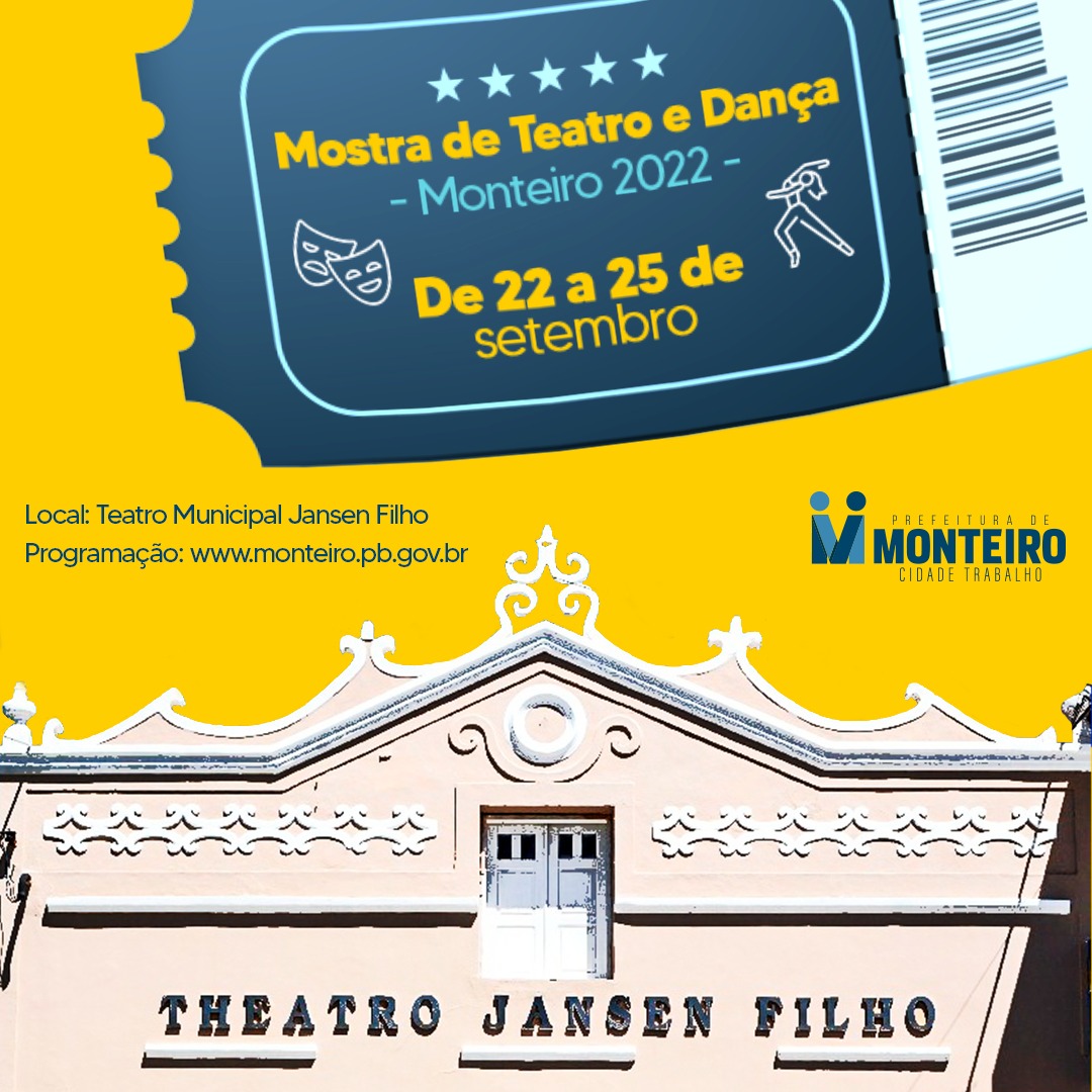 Mostra de Teatro e Dança de Monteiro realiza espetáculos de 22 a 25 de setembro