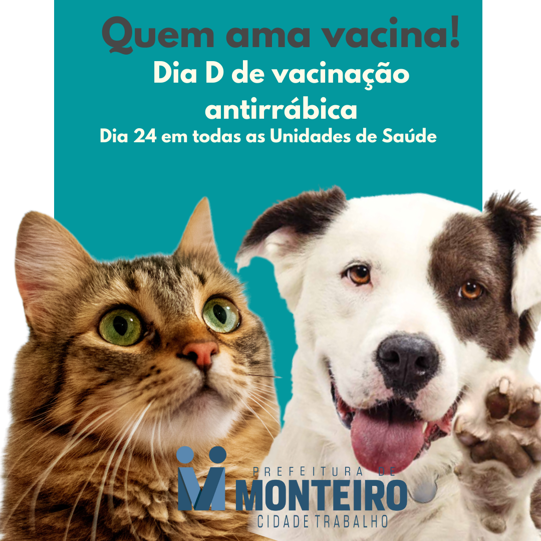 Secretaria de Saúde de Monteiro realiza Dia “D” da vacinação contra raiva para cães e gatos neste sábado