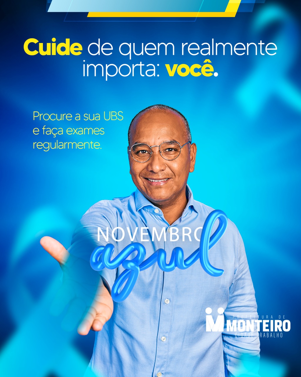 Novembro Azul: Secretaria de Saúde de monteiro alerta para prevenção e combate ao câncer de próstata