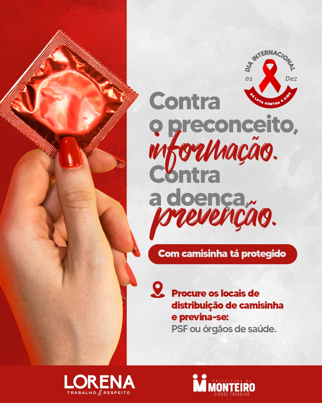 Dezembro Vermelho: Secretaria de Saúde proporciona atividades de prevenção ao HIV/AIDS e outras infecções sexualmente transmissíveis